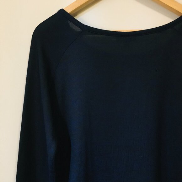 Topshop Dark Navy Blue Lightweight Knit Long Top - Picture 5 of 14